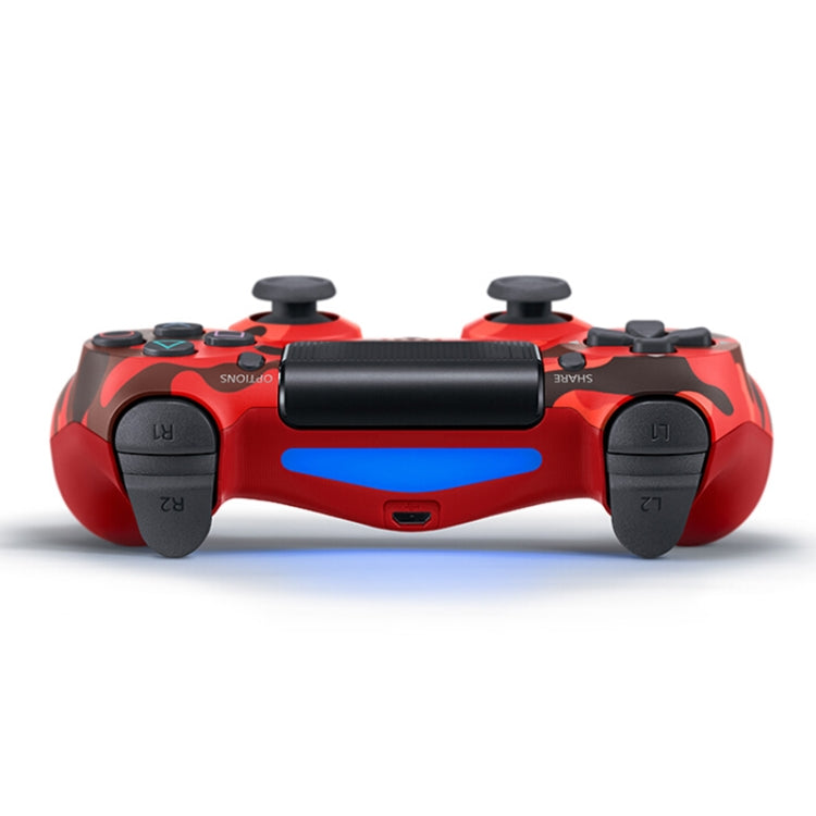Camouflage Wireless Bluetooth Game Handle Controller with Lamp for PS4, EU Version(Red)