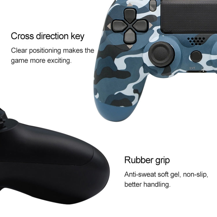 Camouflage Wireless Bluetooth Game Handle Controller with Lamp for PS4, EU Version(Red)