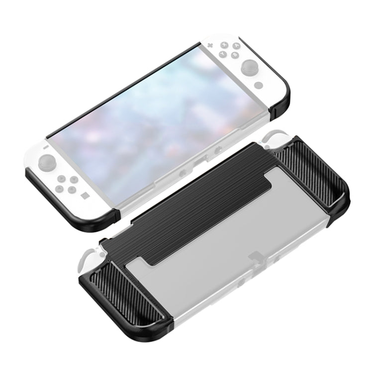 Carbon Fiber TPU Shockproof Protective Case For Nintendo Switch OLED(Black)