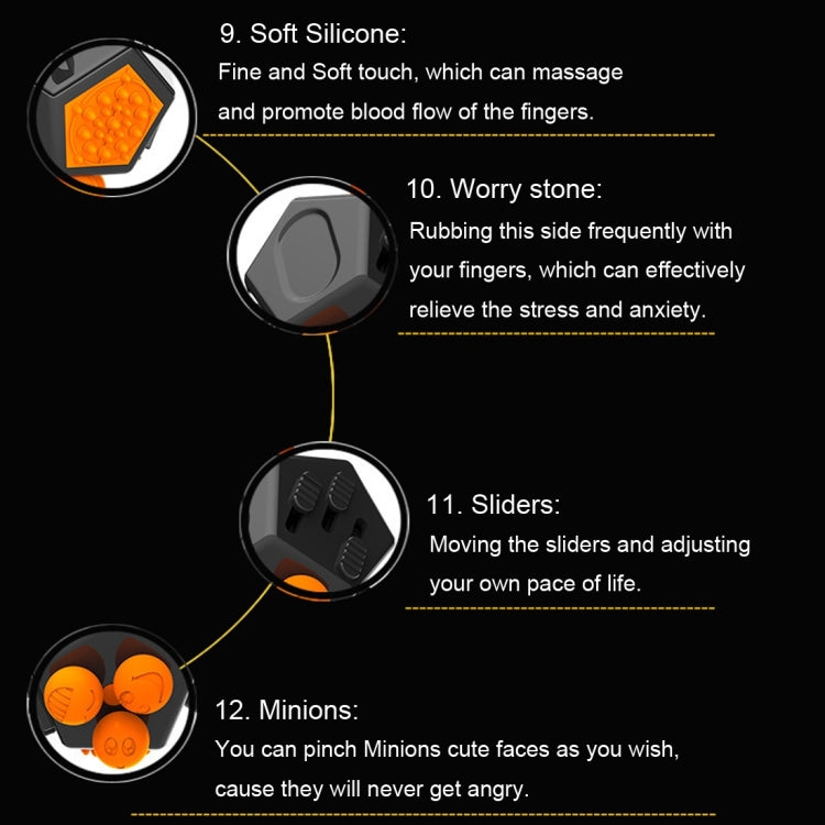 12 Sides Fidget Cube Generation 2 Decompression Toy Desk Magic Dice Funny Relieves Anxiety and Stress Toys Creative Gift with Gears & Rotating Dial & 360 Degree Joystick for Adults and Children(Black)