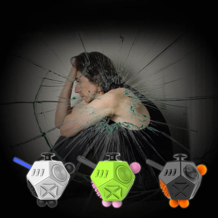 12 Sides Fidget Cube Generation 2 Decompression Toy Desk Magic Dice Funny Relieves Anxiety and Stress Toys Creative Gift with Gears & Rotating Dial & 360 Degree Joystick for Adults and Children(Black)