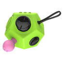 12 Sides Fidget Cube Generation 2 Decompression Toy Desk Magic Dice Funny Relieves Anxiety and Stress Toys Creative Gift with Gears & Rotating Dial & 360 Degree Joystick for Adults and Children(Green)