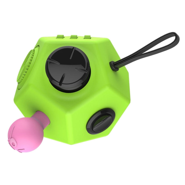 12 Sides Fidget Cube Generation 2 Decompression Toy Desk Magic Dice Funny Relieves Anxiety and Stress Toys Creative Gift with Gears & Rotating Dial & 360 Degree Joystick for Adults and Children(Green)