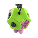 12 Sides Fidget Cube Generation 2 Decompression Toy Desk Magic Dice Funny Relieves Anxiety and Stress Toys Creative Gift with Gears & Rotating Dial & 360 Degree Joystick for Adults and Children(Green)