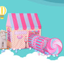 Household Children Printing Play Tent Small Game House with Passageway (Pink)