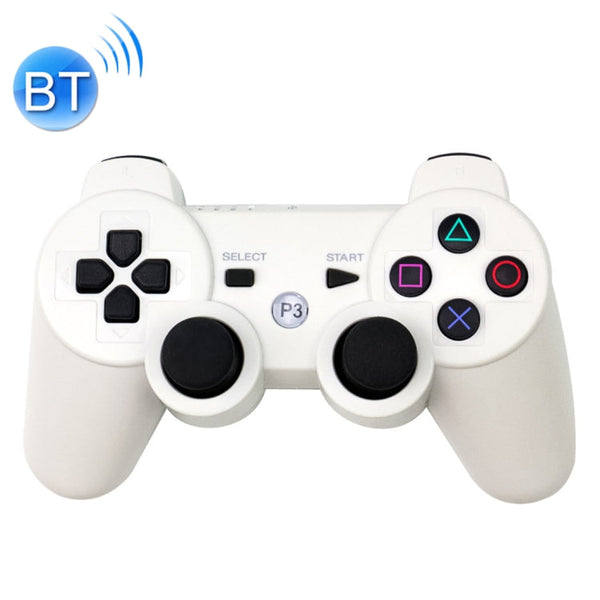 Snowflake Button Wireless Bluetooth Gamepad Game Controller for PS3(White)