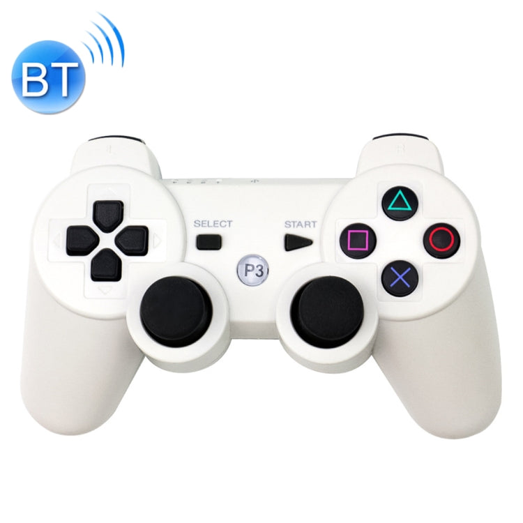 Snowflake Button Wireless Bluetooth Gamepad Game Controller for PS3(White)