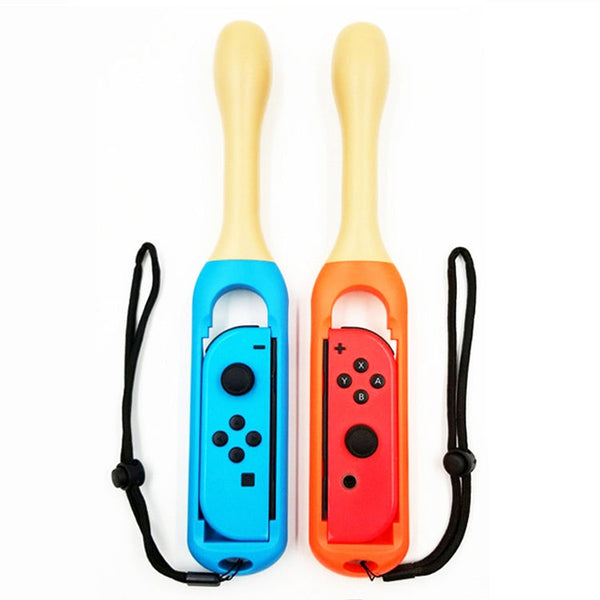 2 PCS Handle Holder Grip Drumstick with Wrist Strap for Nintendo Switch Joy-con