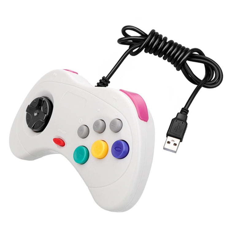 USB Computer Game Handle Controller for Sega Saturn(White)