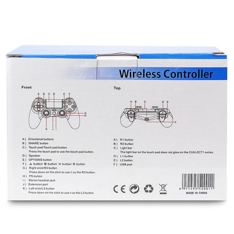 Skull Pattern Wireless Bluetooth Game Handle Controller for PS4