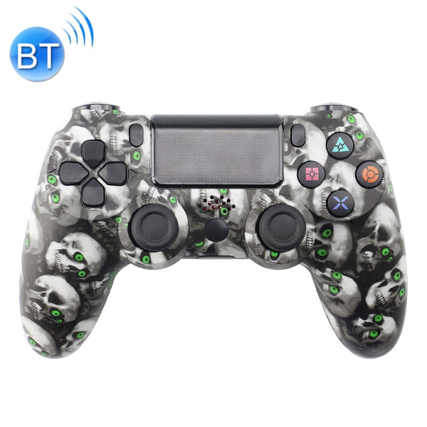 Skull Pattern Wireless Bluetooth Game Handle Controller for PS4