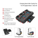 KJH P5-010-2 Multi-function Charging Cooling Fan Base with Storage Tray Bracket For PS5 De / UHD