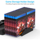 KJH P5-010-2 Multi-function Charging Cooling Fan Base with Storage Tray Bracket For PS5 De / UHD