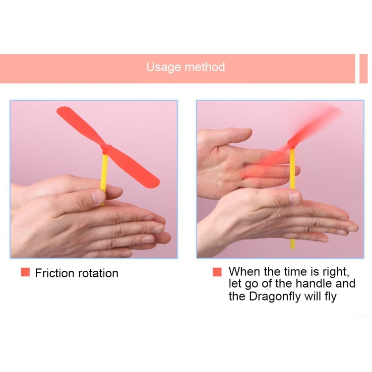 10 PCS Amazing LED Light Flying Bamboo Dragonfly Toy, Random Color Delivery