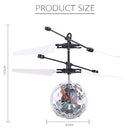 Mini Fun Kids Toy Suspended Crystal Ball Sensing Aircraft Hand Induction Flying Aircraft with Colorful LED Light, without Remote Control