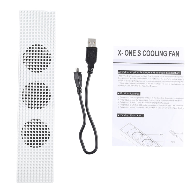 DOBE Game Console Cooling Fans with Dual USB Ports & Low/High Speed Switch for XBOX One S Console