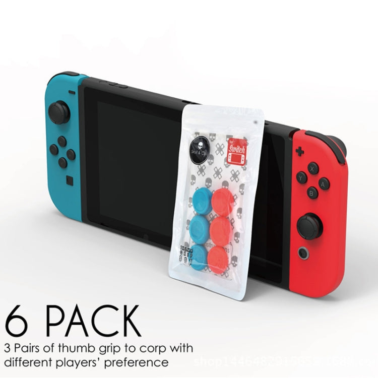 Skull&Co Left + Right Gamepad Rocker Cap Button Cover Thumb Grip Set for Switch / Switch Lite / JOYCON(Blue + Red)