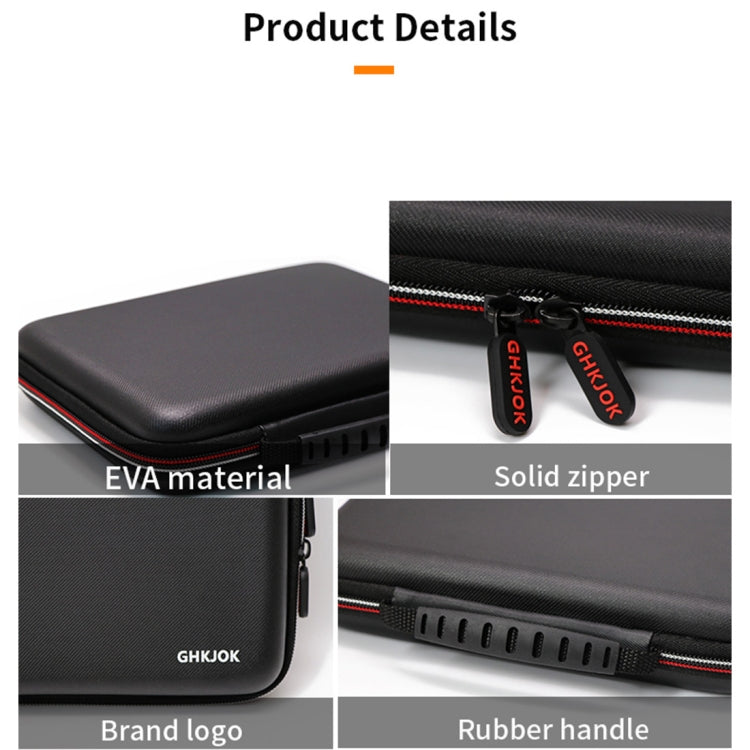 GHKJOK GH1322 Portable Hard Drive Case Bag Waterproof Shockproof Electronic Accessories Storage Bag(Black)