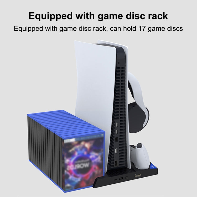 iPega 6 in 1 Game Vertical Stand Multifunctional Cooling Fan Charging Base For PS5
