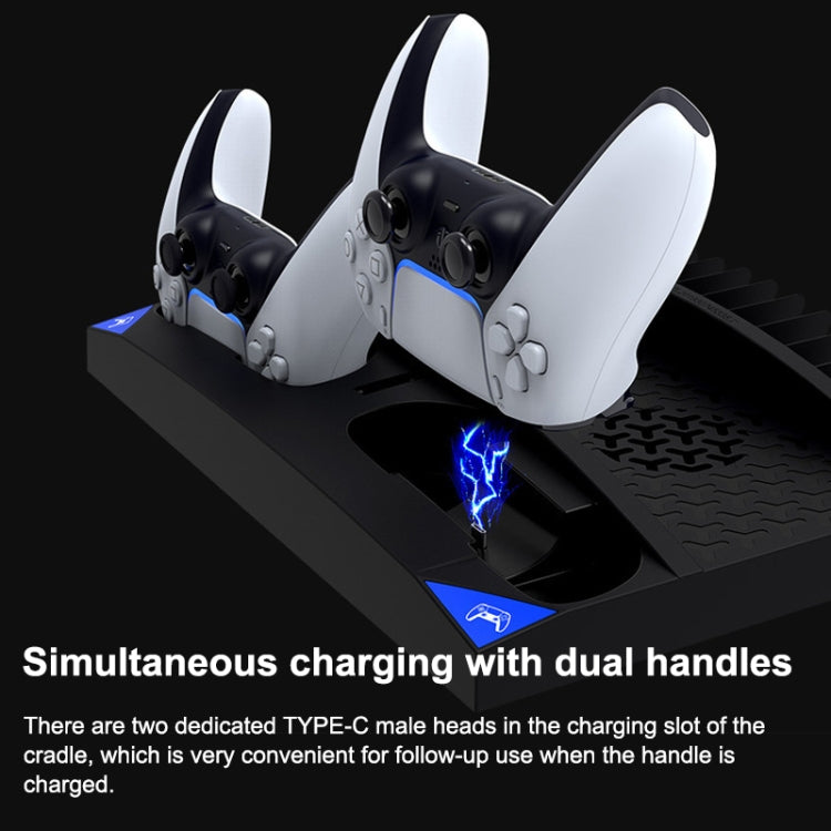 iPega 6 in 1 Game Vertical Stand Multifunctional Cooling Fan Charging Base For PS5