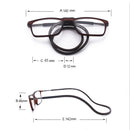 Anti Blue-ray Adjustable Neckband Magnetic Connecting Presbyopic Glasses, +4.00D(Grey)