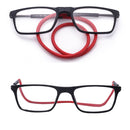 Anti Blue-ray Adjustable Neckband Magnetic Connecting Presbyopic Glasses, +4.00D(Grey)