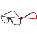 Anti Blue-ray Adjustable Neckband Magnetic Connecting Presbyopic Glasses, +4.00D(Red)