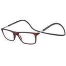 Anti Blue-ray Adjustable Neckband Magnetic Connecting Presbyopic Glasses, +4.00D(Brown)