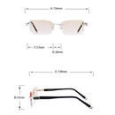 Men Anti Fatigue & Blue-ray Rimless Rhinestone Trimmed Presbyopic Glasses, +1.00D