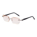 Men Anti Fatigue & Blue-ray Rimless Rhinestone Trimmed Presbyopic Glasses, +1.50D
