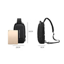 BAPASA A-177 Men Anti-theft Energetic Crossbody Bag with USB Port(Black)