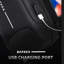 BAPASA A-177 Men Anti-theft Energetic Crossbody Bag with USB Port(Black)