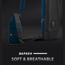 BAPASA A-177 Men Anti-theft Energetic Crossbody Bag with USB Port(Black)