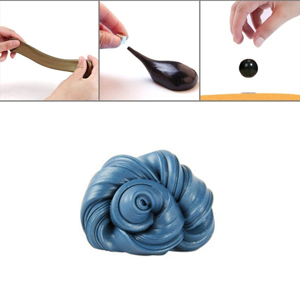 DIY Plasticine Slime Magnetic Rubber Mud Stress Reducer Anti-Anxiety Bouncing Putty Magic Clay Education Toy for Kids and Adults, Small Iron Box Size: 6x2.5cm(Blue)