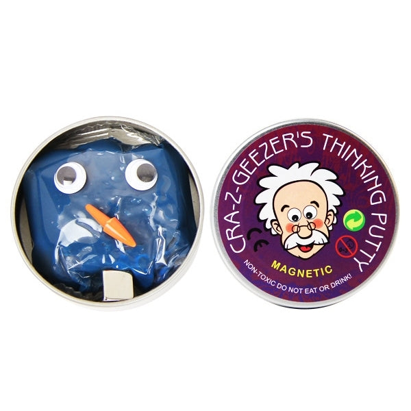 DIY Plasticine Slime Magnetic Rubber Mud Stress Reducer Anti-Anxiety Bouncing Putty Magic Clay Education Toy for Kids and Adults, Big Iron Box Size: 8x2.5cm(Blue)