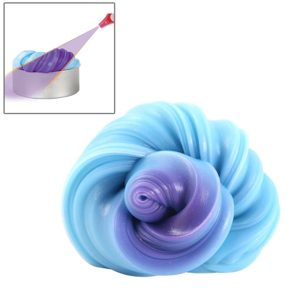 UV Discoloration Mud DIY Plasticine Slime Stress Reducer Anti-Anxiety Toy Bouncing Putty Magic Clay Education Toys for Kids and Adults, Iron Box Size: 8x2.5cm(Blue)