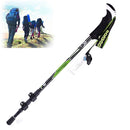 KODENOR Outdoor Mountaineering Portable Foldable Carbon Fibre Straight Handle Alpenstocks Trekking Poles, Length : 63-135CM (Black+green)