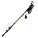 KODENOR Outdoor Mountaineering Portable Foldable Carbon Fibre Straight Handle Alpenstocks Trekking Poles, Length : 63-135CM (Black+green)