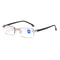 Rimless Anti Blue-ray Blue Film Lenses Presbyopic Glasses, +3.50D(Black)