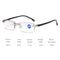 Rimless Anti Blue-ray Blue Film Lenses Presbyopic Glasses, +3.50D(Black)