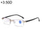 Rimless Anti Blue-ray Blue Film Lenses Presbyopic Glasses, +3.50D(Black)
