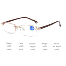 Rimless Anti Blue-ray Blue Film Lenses Presbyopic Glasses, +2.50D(Brown)