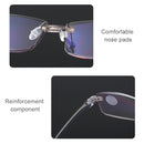 Rimless Anti Blue-ray Blue Film Lenses Presbyopic Glasses, +2.50D(Brown)