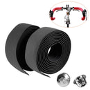 TOSEEK 1 Pair New Cycling Road Bike Sports Bicycle Cork Handlebar Tape Wrap + 2 Bar Plug(Black)