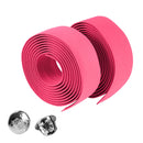 TOSEEK 1 Pair New Cycling Road Bike Sports Bicycle Cork Handlebar Tape Wrap + 2 Bar Plug(Pink)