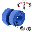 1 Pair TOSEEK New Cycling Road Bike Sports Bicycle Cork Handlebar Tape Wrap + 2 Bar Plug(Blue)