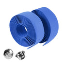 1 Pair TOSEEK New Cycling Road Bike Sports Bicycle Cork Handlebar Tape Wrap + 2 Bar Plug(Blue)
