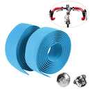 1 Pair TOSEEK New Cycling Road Bike Sports Bicycle Cork Handlebar Tape Wrap + 2 Bar Plug(Baby Blue)