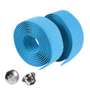 1 Pair TOSEEK New Cycling Road Bike Sports Bicycle Cork Handlebar Tape Wrap + 2 Bar Plug(Baby Blue)