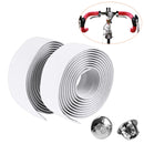 1 Pair TOSEEK New Cycling Road Bike Sports Bicycle Cork Handlebar Tape Wrap + 2 Bar Plug(White)